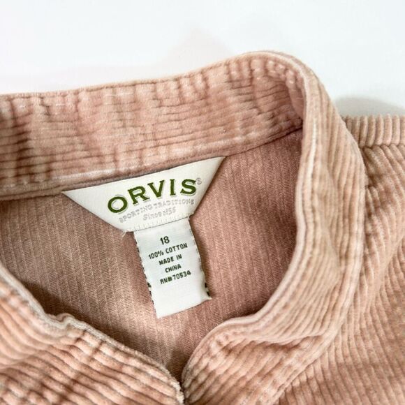 Orvis Jacket Shacket Womens 18 Corduroy Pink Button Up Lightweight Peach - Picture 4 of 9